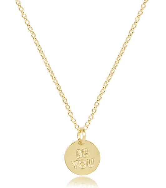 Enewton - 16" Necklace Gold - be you - Small Gold Word Disc - Findlay Rowe Designs