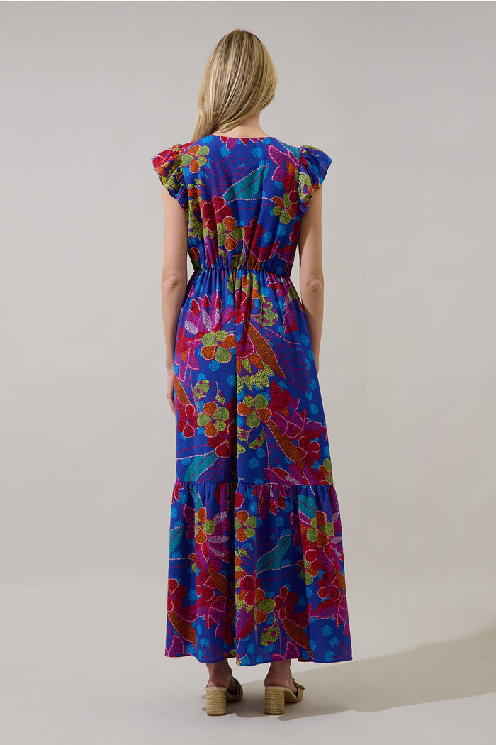 Evianna Button Down Maxi Dress Tropical