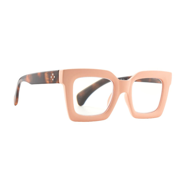 FIONA | Matte Peach | Tortoise Temples | Blue Light