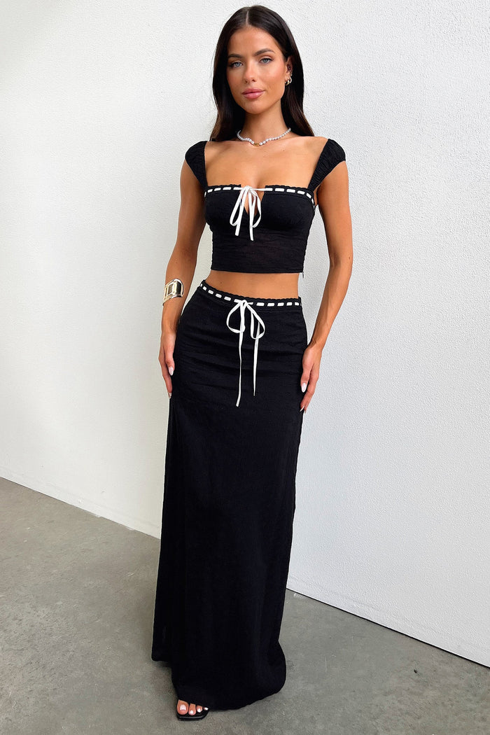 Flora Crop Top - Black