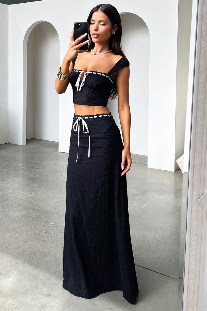 Flora Crop Top - Black