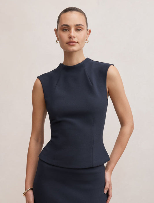 Florence Extended Shoulder Top Navy Set Forever New
