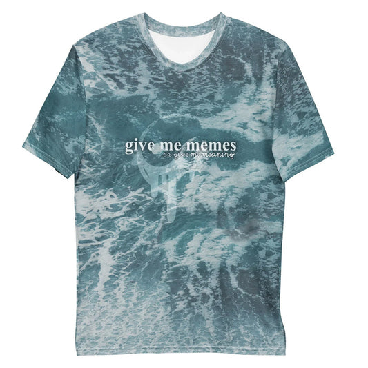 Chaotic, marbled patterns evoke a storm-tossed ocean or blue agate stone in moody shades of stormy slate teal and abyssal blue-grey. Contact us with accessibility feedback, we'd love to help!