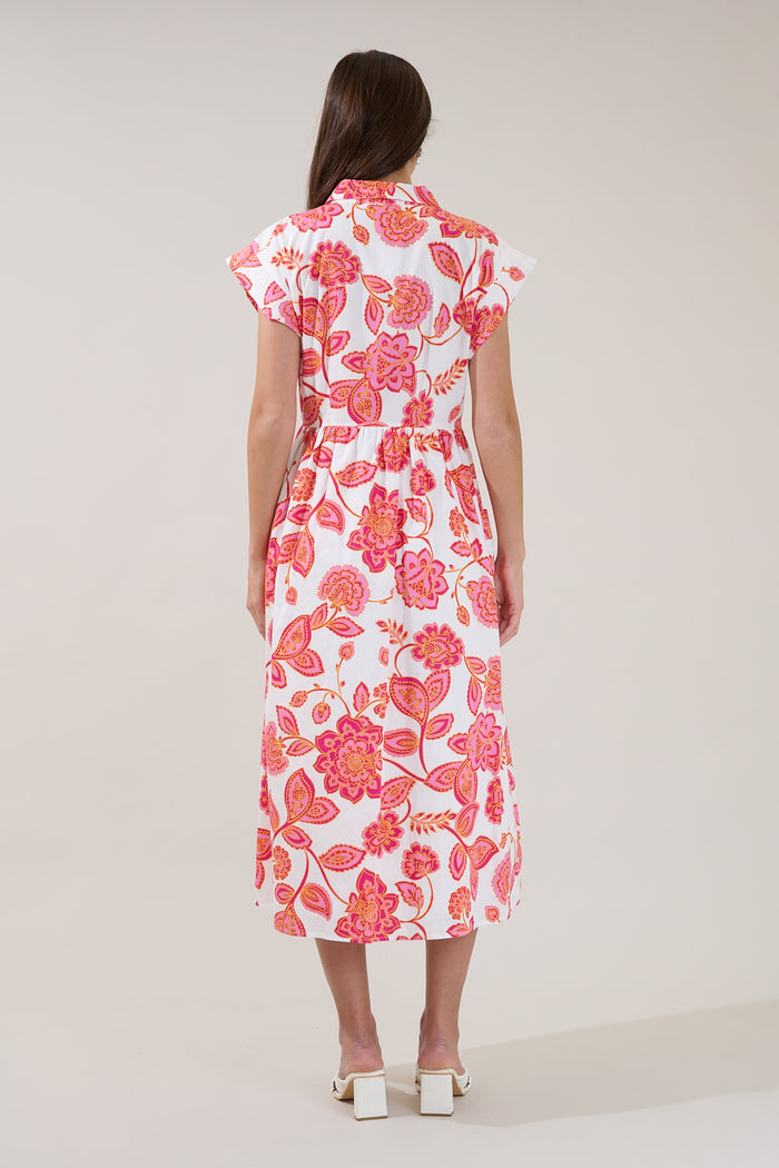 Grenola Button Up Midi Dress Arely Floral