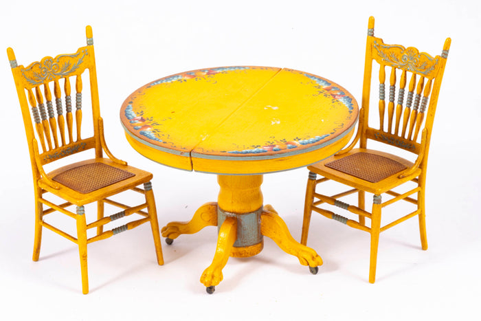Hand Painted Kitchen Hutch with Table & Chairs by Linda Sue
