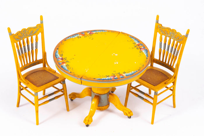Hand Painted Kitchen Hutch with Table & Chairs by Linda Sue