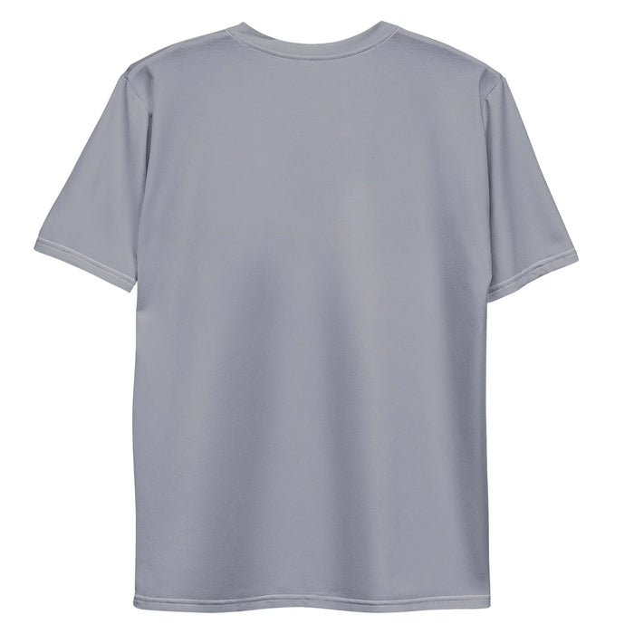 Heavy Breathing Cat T-Shirt - The juxtaposition of the distinct bracketed sans-serif text "(heavy breathing)" against the wide-eyed, rotund beige feline (#D2C6B6) with olive green irises (#6B7C57) and salmon pink nose (#EFA89D), instantly recalling the universal digital shorthand for hyperventilation.