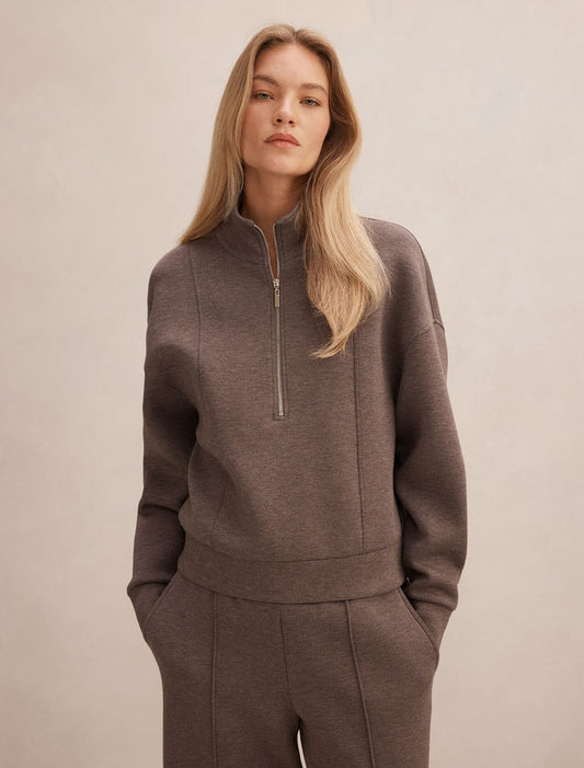 Heidi Seam Detail Lounge Jumper Mocha Mist Forever New