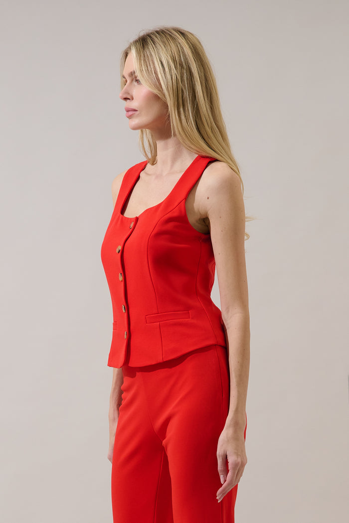 Hemary Button Down Sleeveless Top