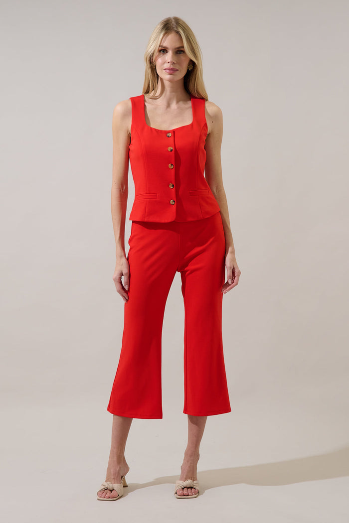 Hemary Button Down Sleeveless Top