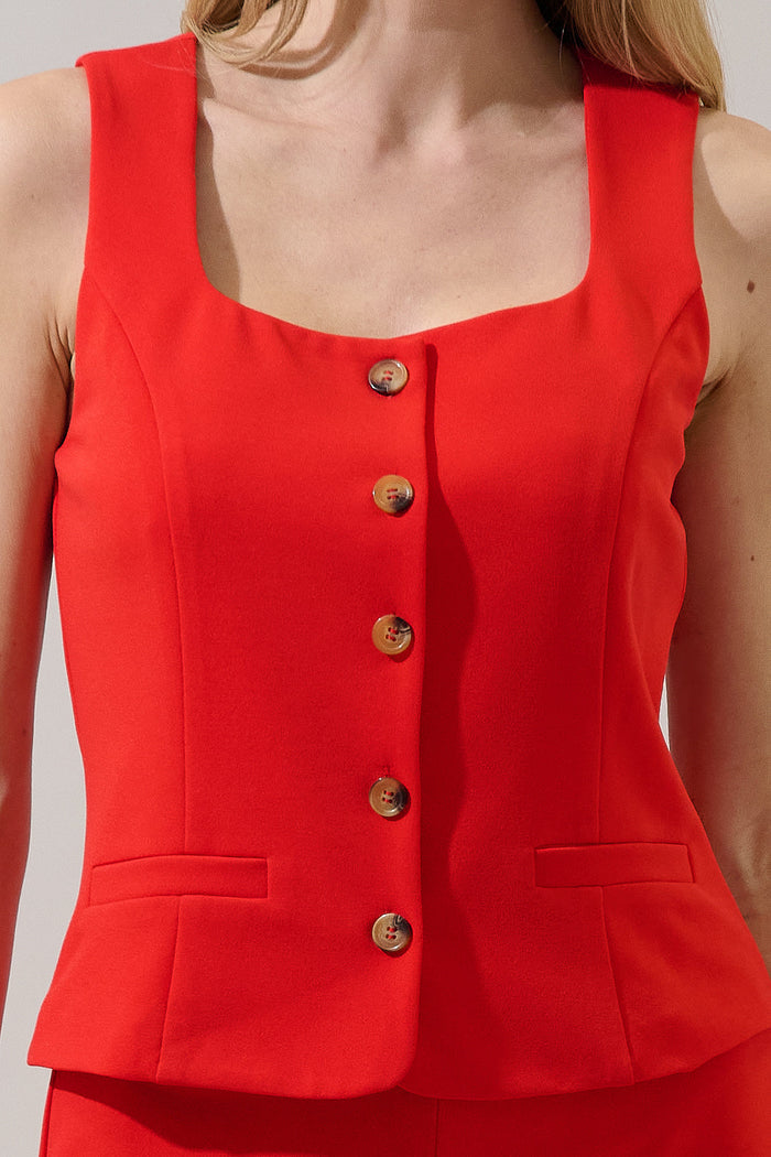 Hemary Button Down Sleeveless Top