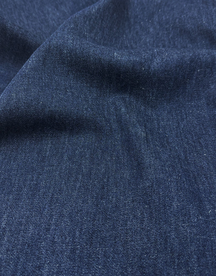 Indigo Blue Organic Cotton & Hemp Slub Denim Fabric