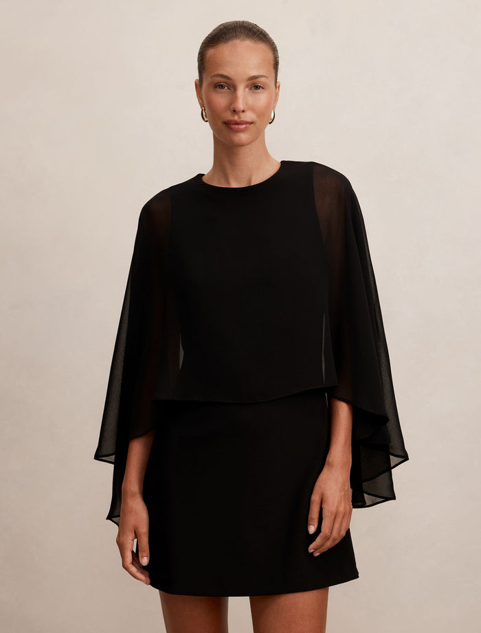 Irena Sheer Cape Mini Dress Forever New