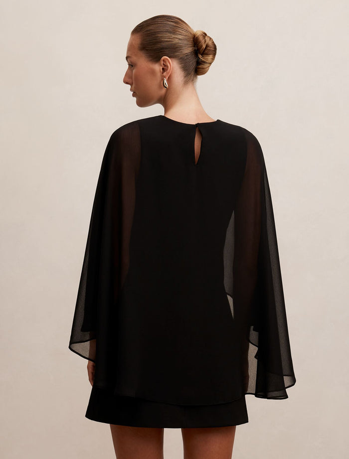 Irena Sheer Cape Mini Dress Forever New