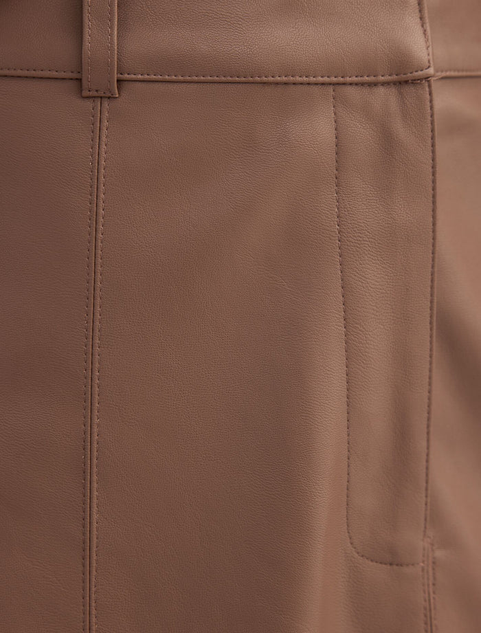 Isla Vegan Leather Midi Skirt Forever New
