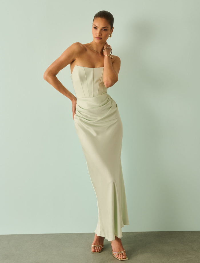 Isra Drape Strapless Maxi Dress Forever New