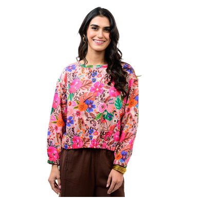 Ivy Jane TOP CREW NECKM SWEATSHIRT IN RICH FALL FLORAL