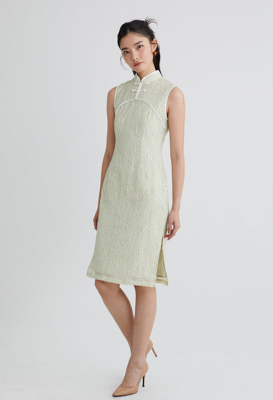 Jade Blossom Midi Dress