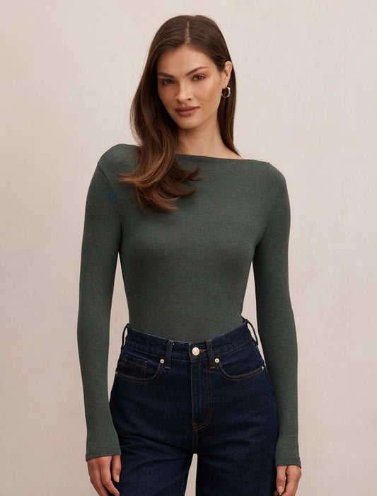 Jasmine Straight Neck Top Thyme Forever New