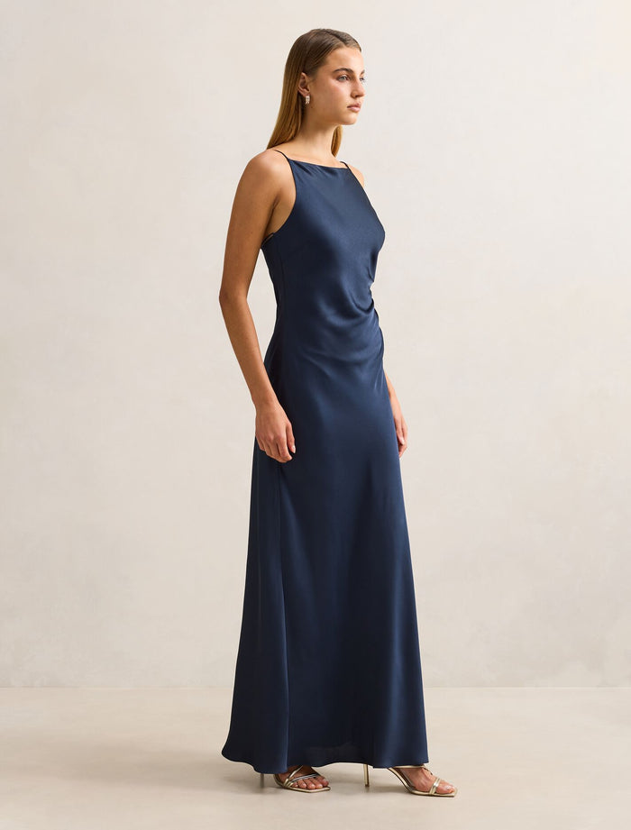 Josie Satin Tie Back Maxi Dress Forever New