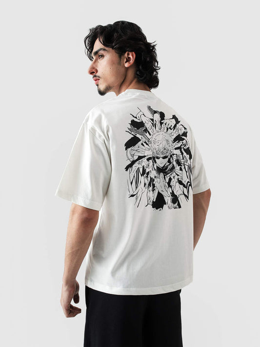 Jujutsu Kaisen Gojo anime tee flat lay graphic print Pakistan – GROOVY