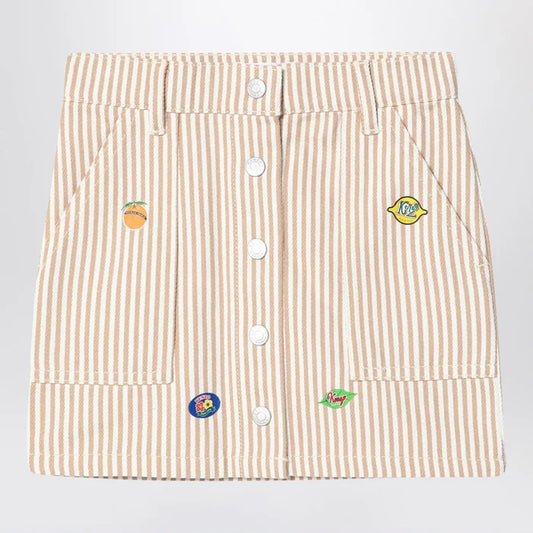 KENZO - White/sand striped mini skirt Brand Apparel & Accessories > Clothing > Skirts 6
