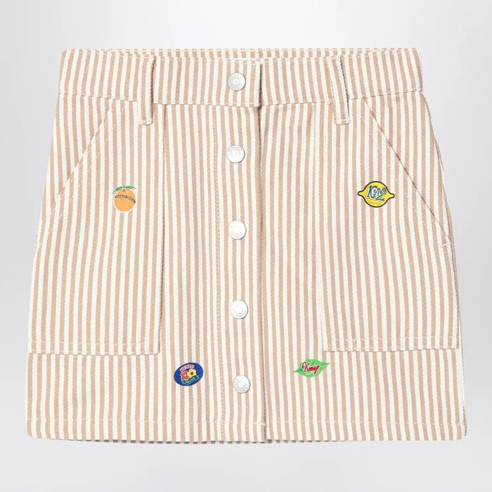 KENZO - White/sand striped mini skirt Brand Apparel & Accessories > Clothing > Skirts 6