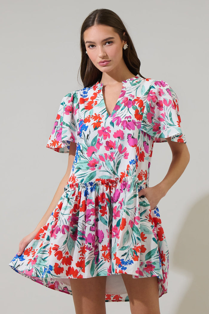 Kivia Blossom Rock A By Trapeze Mini Dress