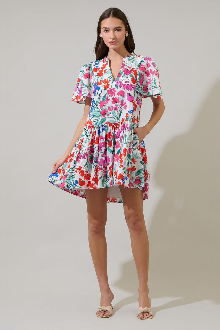 Kivia Blossom Rock A By Trapeze Mini Dress