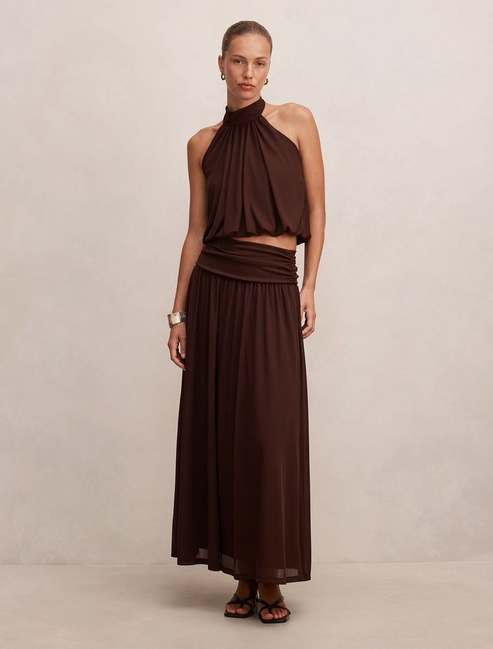 Layne Bubble Waist Halter Top Forever New