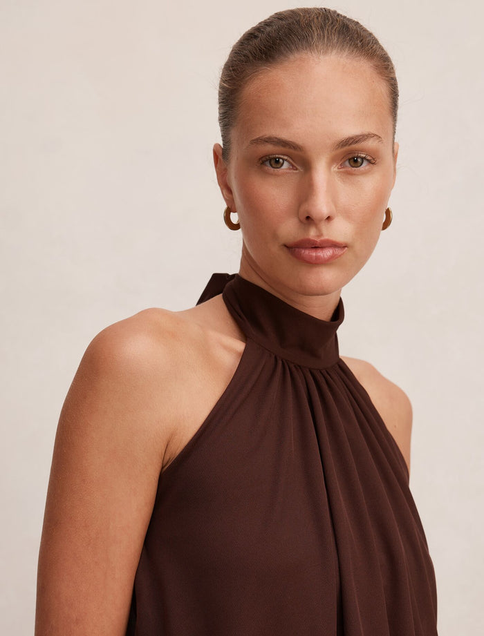 Layne Bubble Waist Halter Top Forever New