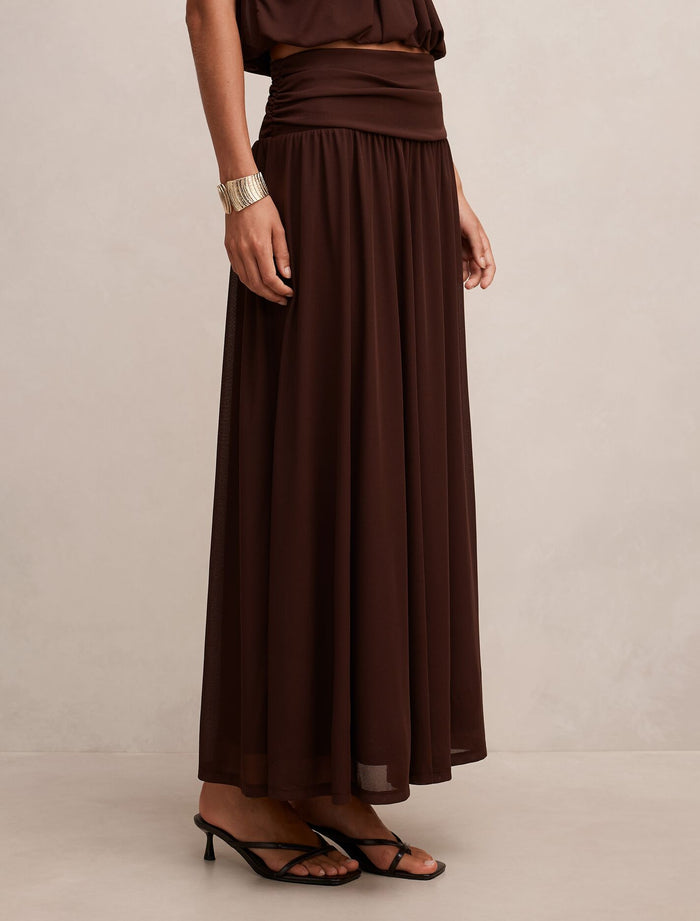 Layne Gathered Basque Maxi Skirt Forever New