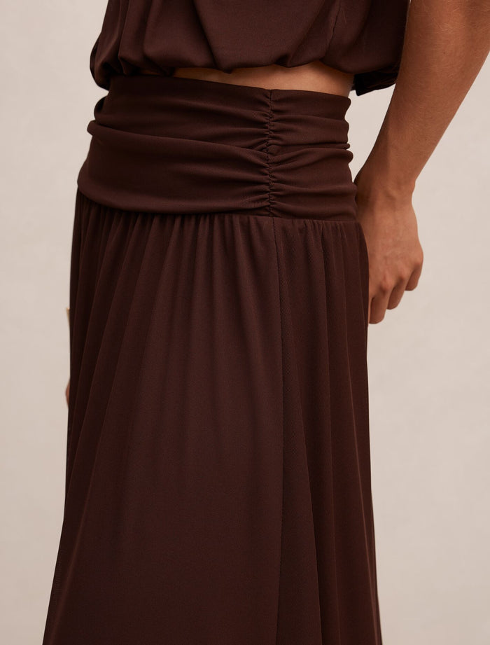 Layne Gathered Basque Maxi Skirt Forever New