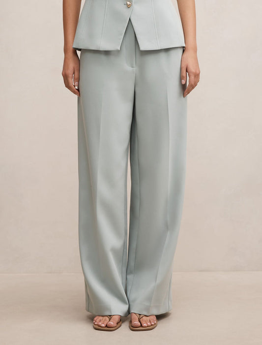 Lee Wide Leg Pants Hazy Aqua Suit Forever New