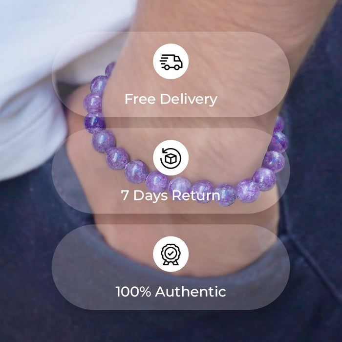 Lepidolite Natural Crystal Bracelet