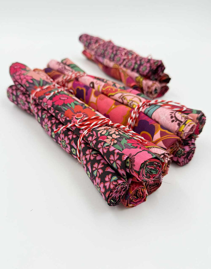 Liberty Fabrics Tana Lawn® Fat Quarter Bundle, From the Studio - Crimson Palette