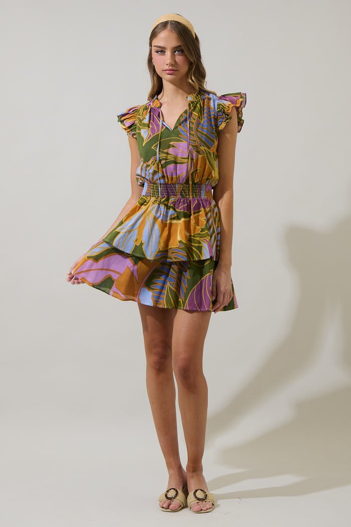 Lilburn Tropics Clifton Tiered Ruffle Dress