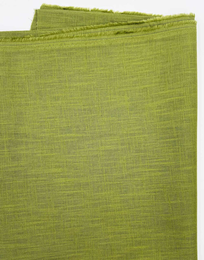 Lime Green Washed Linen-Handle Fabric