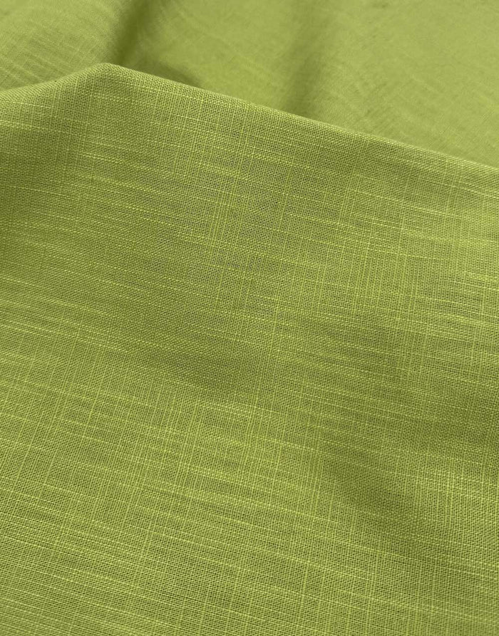 Lime Green Washed Linen-Handle Fabric