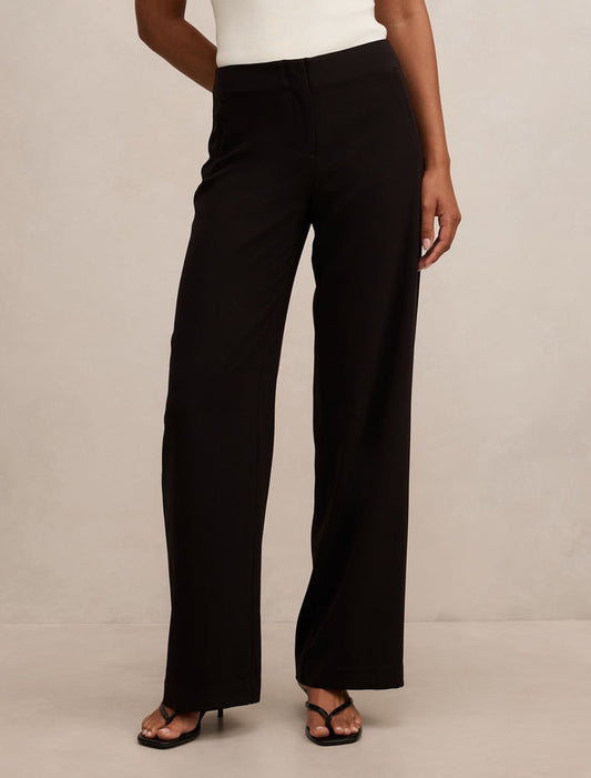 Lizzie Mid Rise Pants Black Suit Forever New