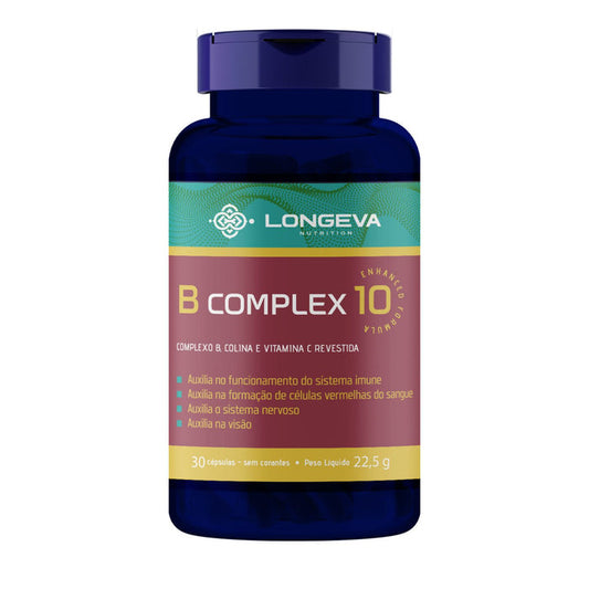 LONGEVA | Complexo B com Colina e Vitamina C - Metabolismo e Saúde Cerebral (30 Cápsulas)
