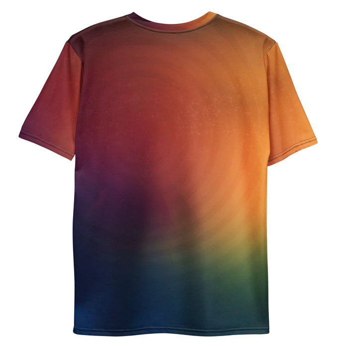 Low Poly Rocket T-Shirt - The widening tower of faceted triangular polygons in electric yellow, neon magenta, and crystalline cyan (#4CC9D8) acting as a stylized propulsion trail