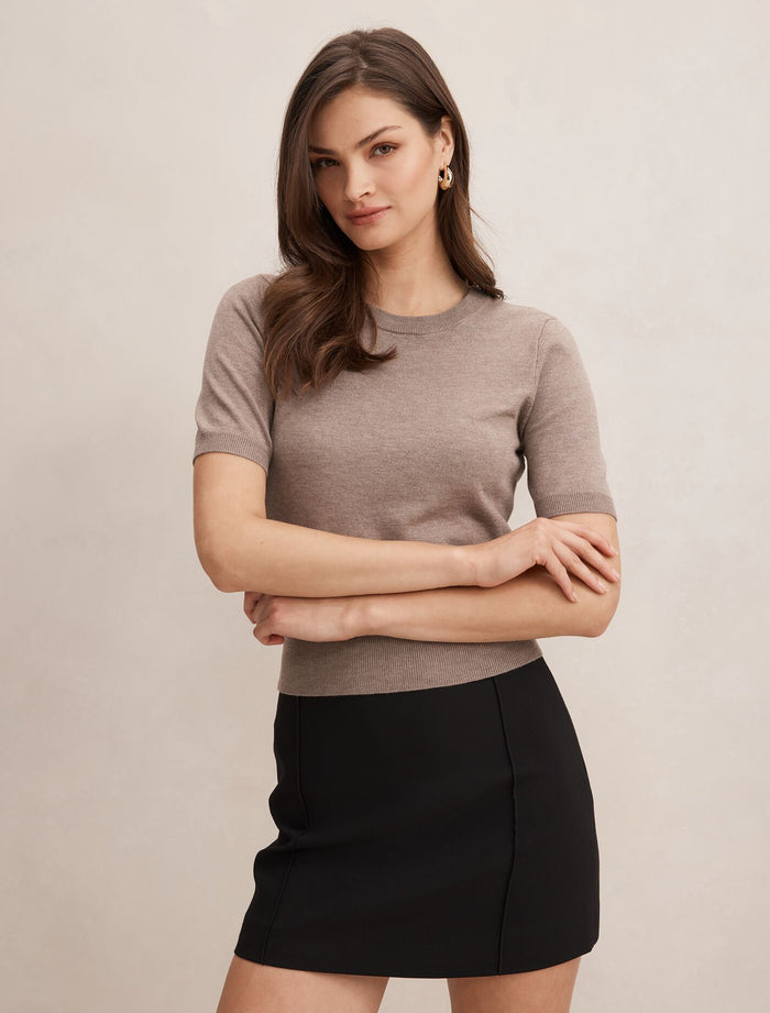 Maisie Short Sleeve T-shirt Taupe Forever New