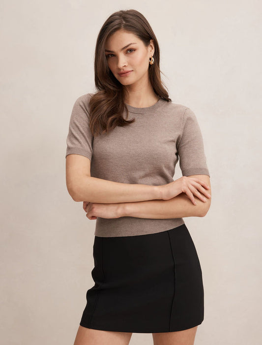 Maisie Short Sleeve T-shirt Taupe Forever New