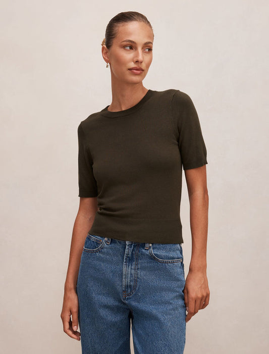 Maisie Short Sleeve T-shirt Deep Green Forever New