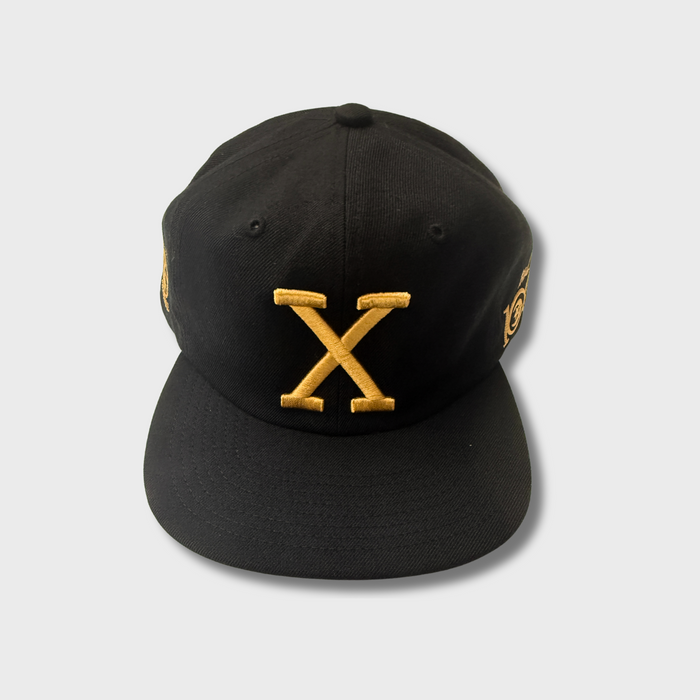 Malcolm X 100th Birthday Black & Gold Leather Strapback Dad Cap – Spike Lee's 40 Acres x Mitchell & Ness Limited Edition