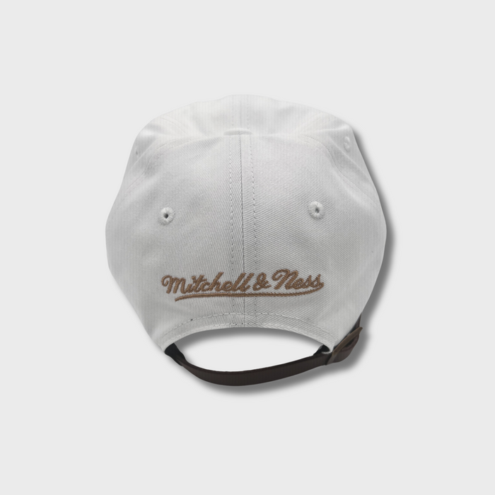Malcolm X 100th Birthday White & Gold Leather Strapback Dad Cap – Spike Lee's 40 Acres x Mitchell & Ness Limited Edition