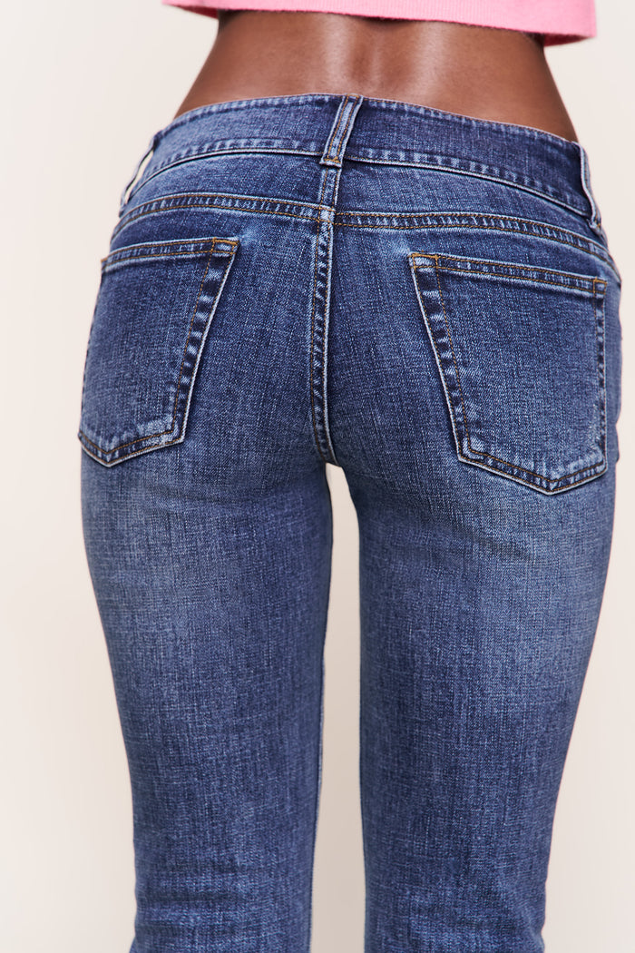 Malia Low Rise belted Flare Denim
