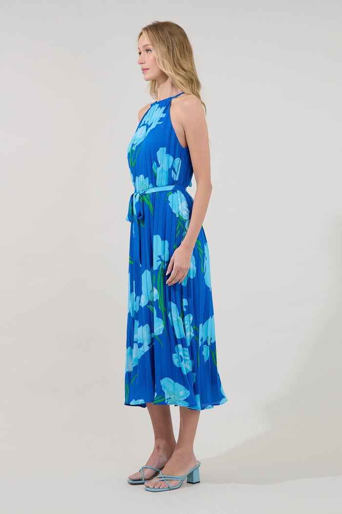 Maly Pleated Midi Dress Floral