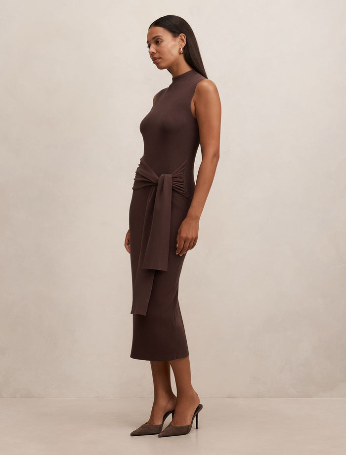 Margot Wrap Detail Knit Midi Dress Forever New